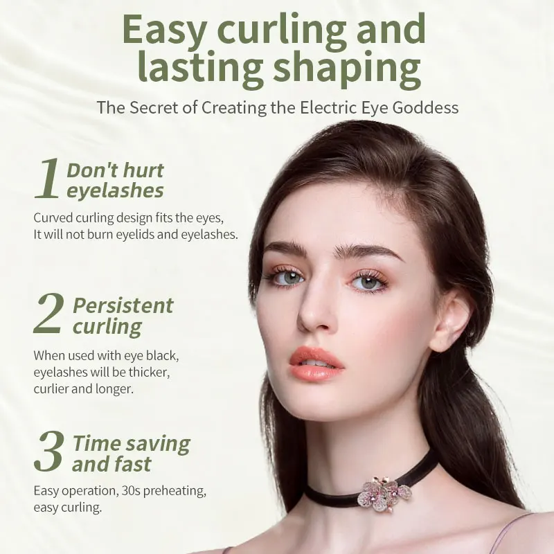 Factory OEM Portable Rechargeable Eye Lash Perm Long Lasting Eyelashes Curls Thermal Electric Heated Eyelash Curler