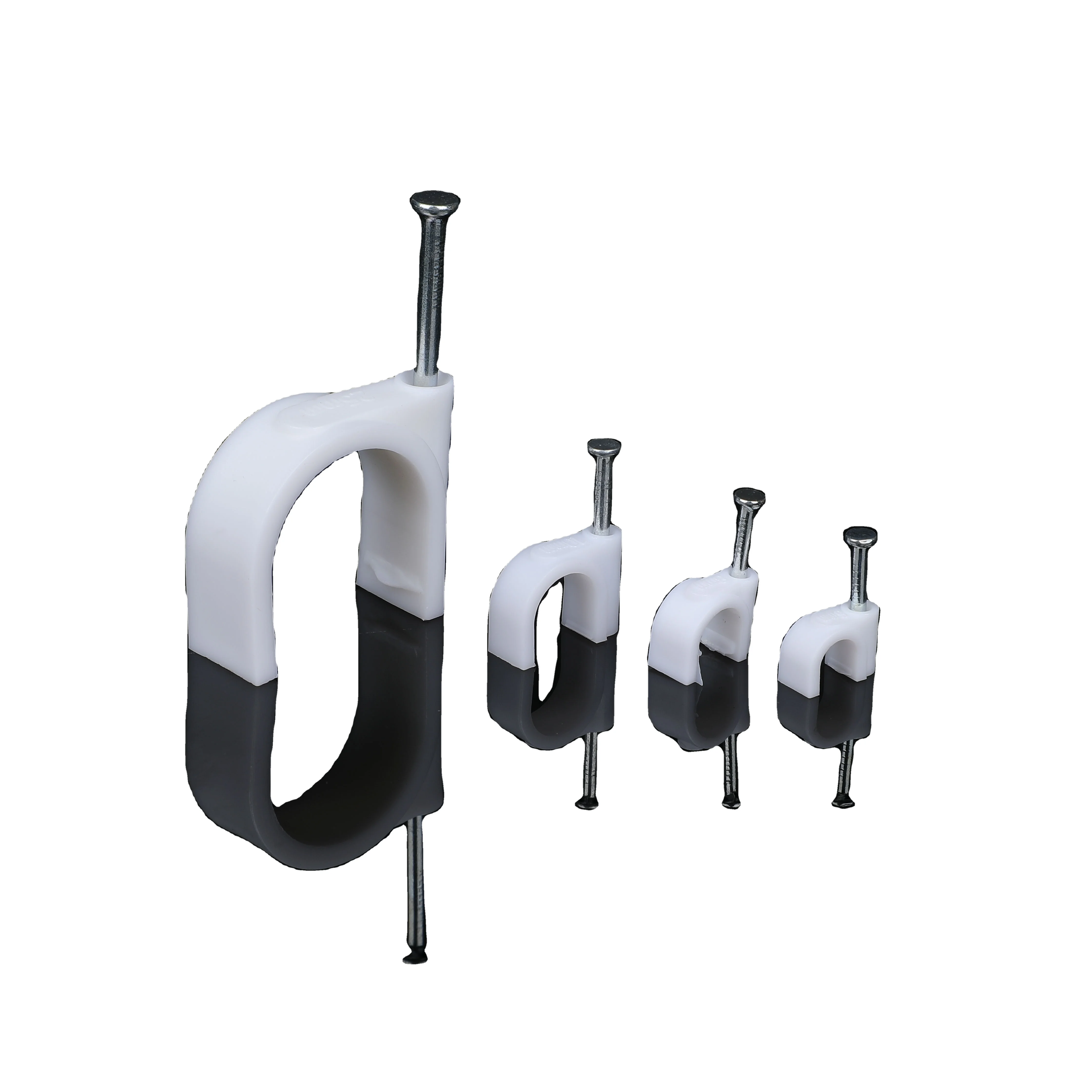 Hot Sale Steel Nails Strength 16mm Inch Circle Cable Clip Plastic Cable Clamp Cable Holder Clip