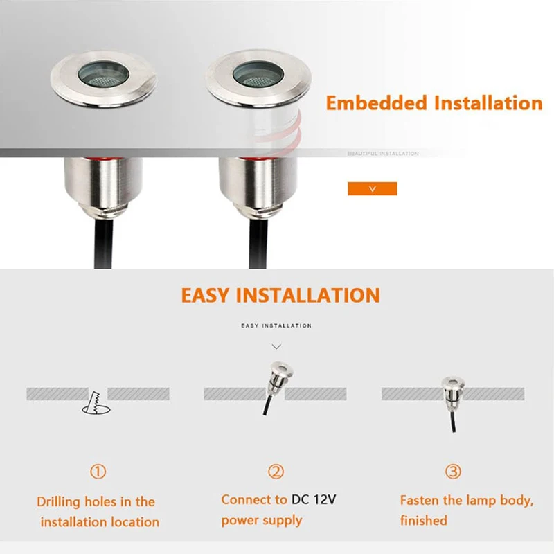 Outdoor Modern Floor Lamp Recessed Deck Inground Spotlight Simple Waterproof Underground Light