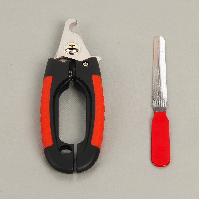 
Saiji safety guard animal paw file pink red pet cat claw scissors stainless steel dogs professional nail cippers 