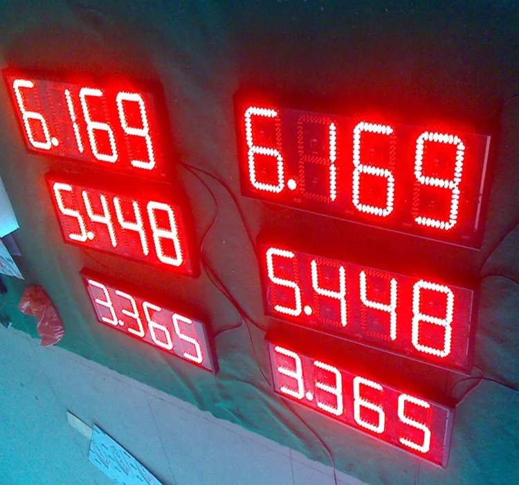 Pylon Sign For Station Red Gas Price Led Display