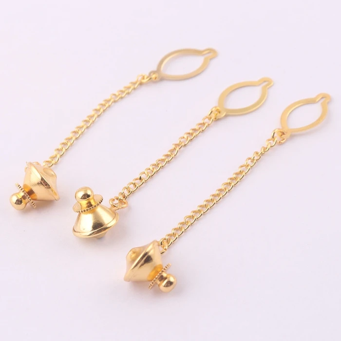 brass metal badge lapel pin backs flat locking pin back with chain