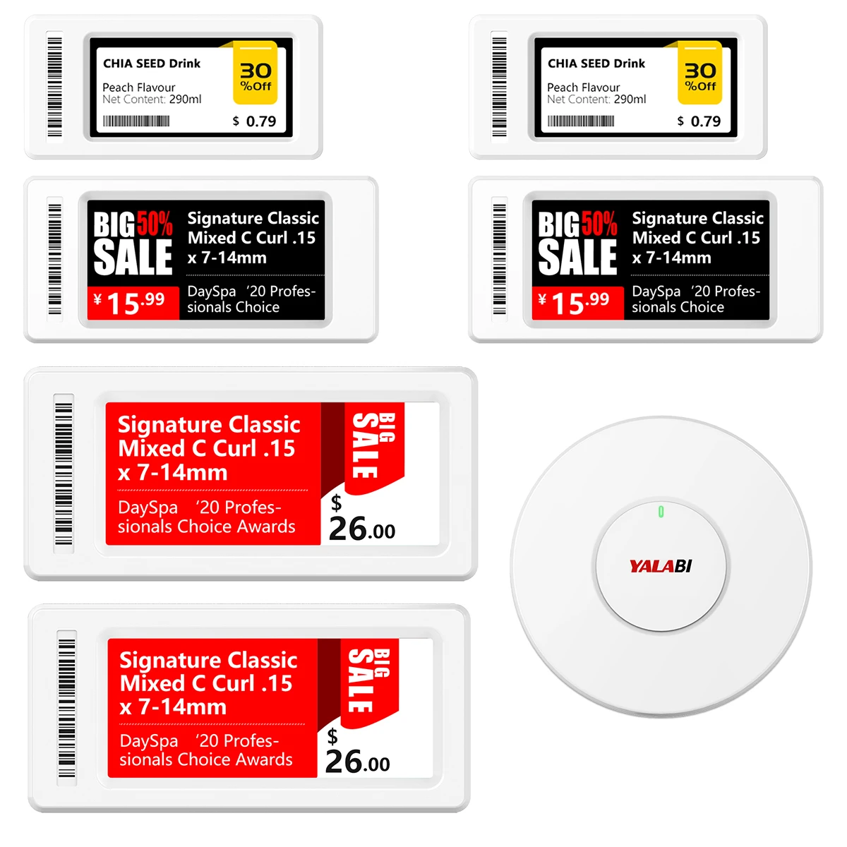 YalaTech electronic shelf label 2.13  inch 2.66 inch 2.9 inch small size demo kit digital signage and displays eink display