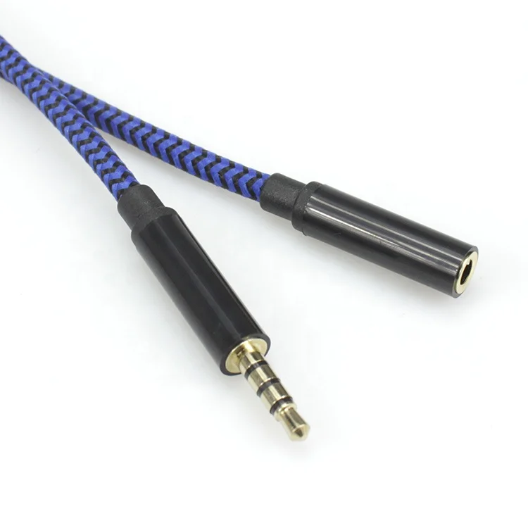 Плетеный Нейлоновый позолоченный аудио удлинитель 3,5 мм «Мама-папа» Aux кабель для наушников