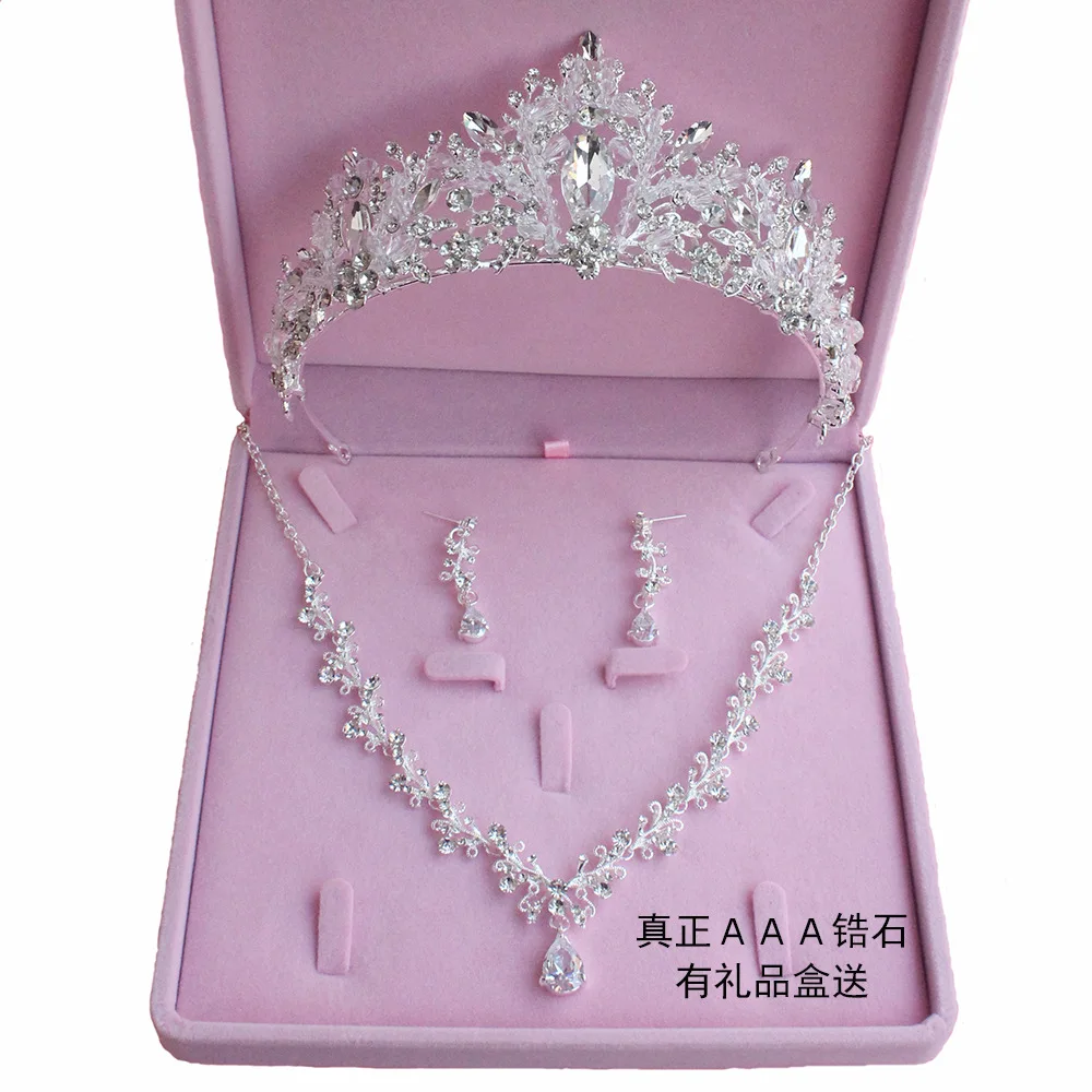wedding luxury rhinestone headband diadem bride crown queen bridal tiara bridal set crown with crown necklace for women