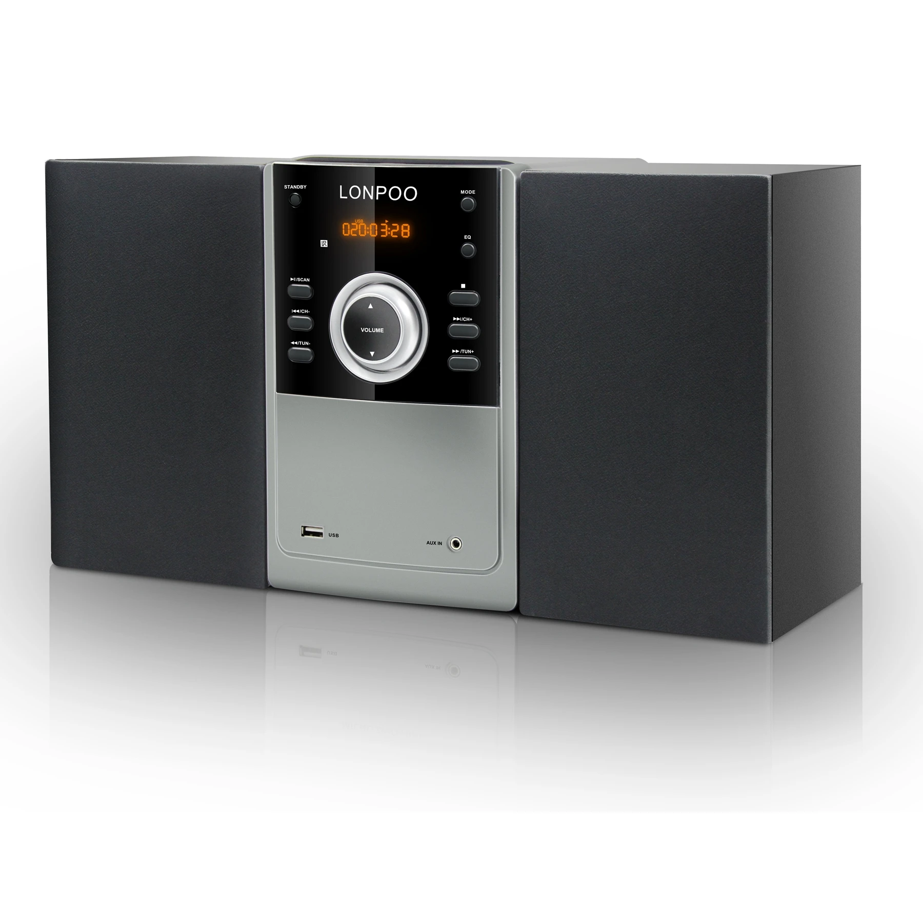 Home Theater Mini Amplifier and Bookshelf Speaker Pair Compact Hi-Fi Stereo System with CD/FM