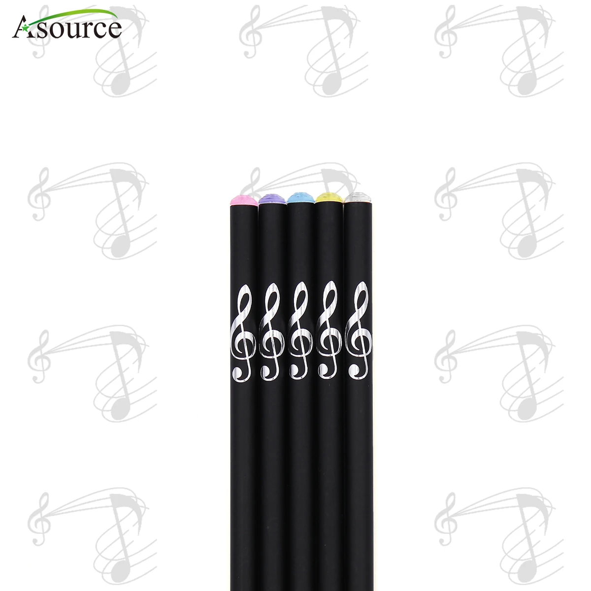 Music Gift Crystal Topper Wood Pencil with Music Note Print