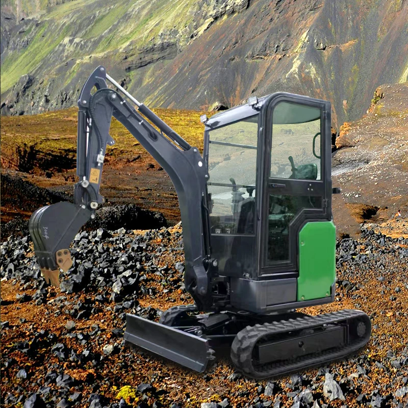 CE EPA Approved 1.7 Ton Cabin Micro Bagger Mini Excavator Kubota Engine Free Shipping-Small Crawler Digger for Home Farm Use