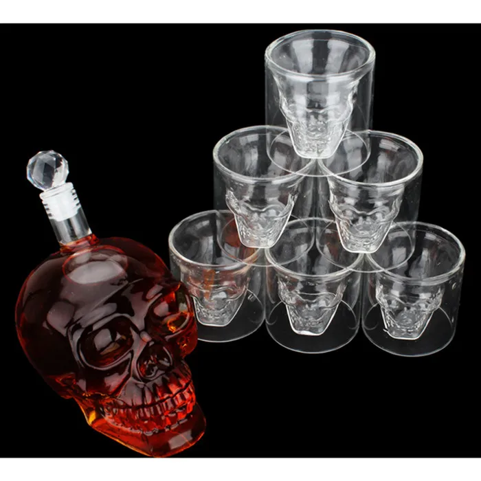 
New Design 1000ml Skeleton Head Skull Glass Bottle For Wine 
