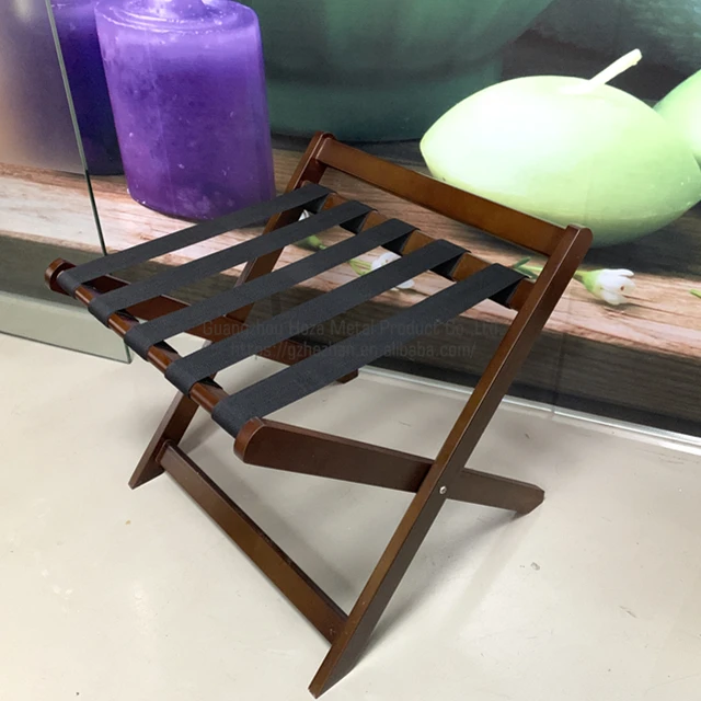 
Hotel Furniture Foldable Wooden Luggage Rack Folding Suitcase Holder 