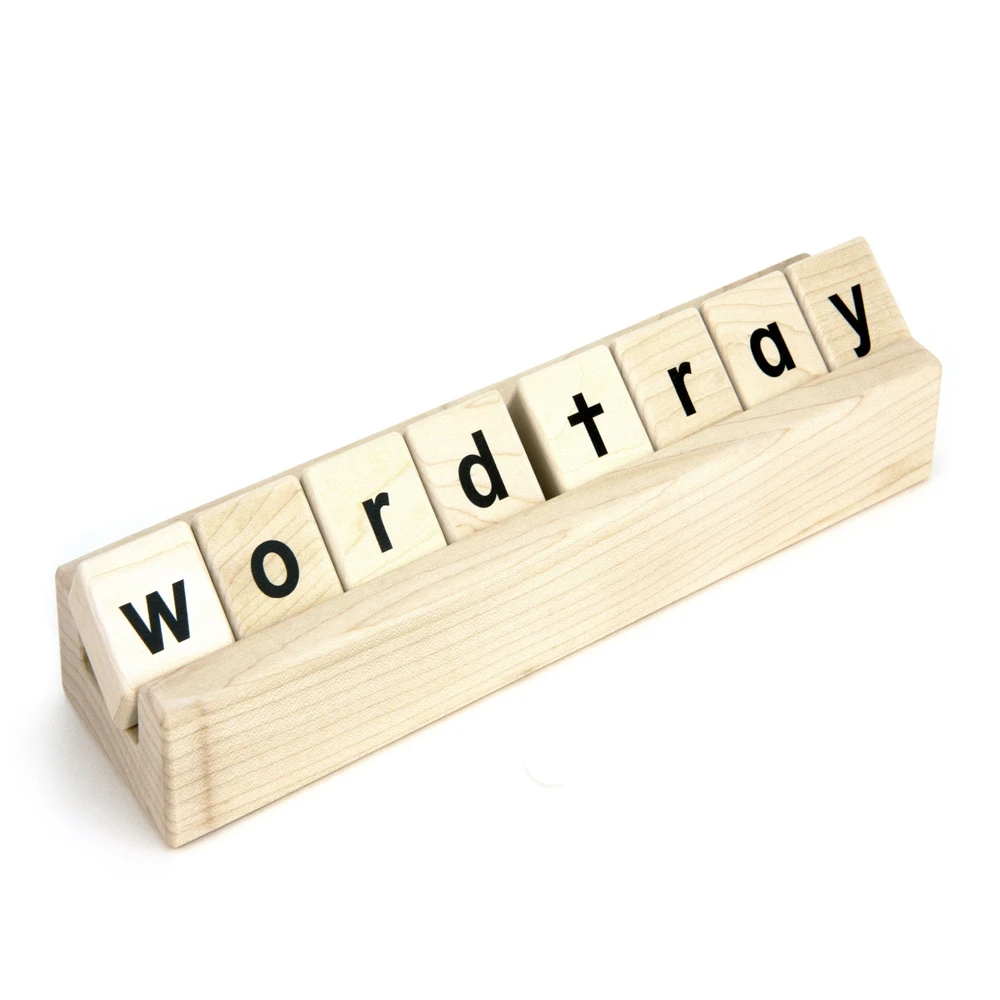 Factory Wholesale Wooden  Handmade Educational Toys Stacking Alphabet Gift Spelling Word Tray Bricks Letters Blocks