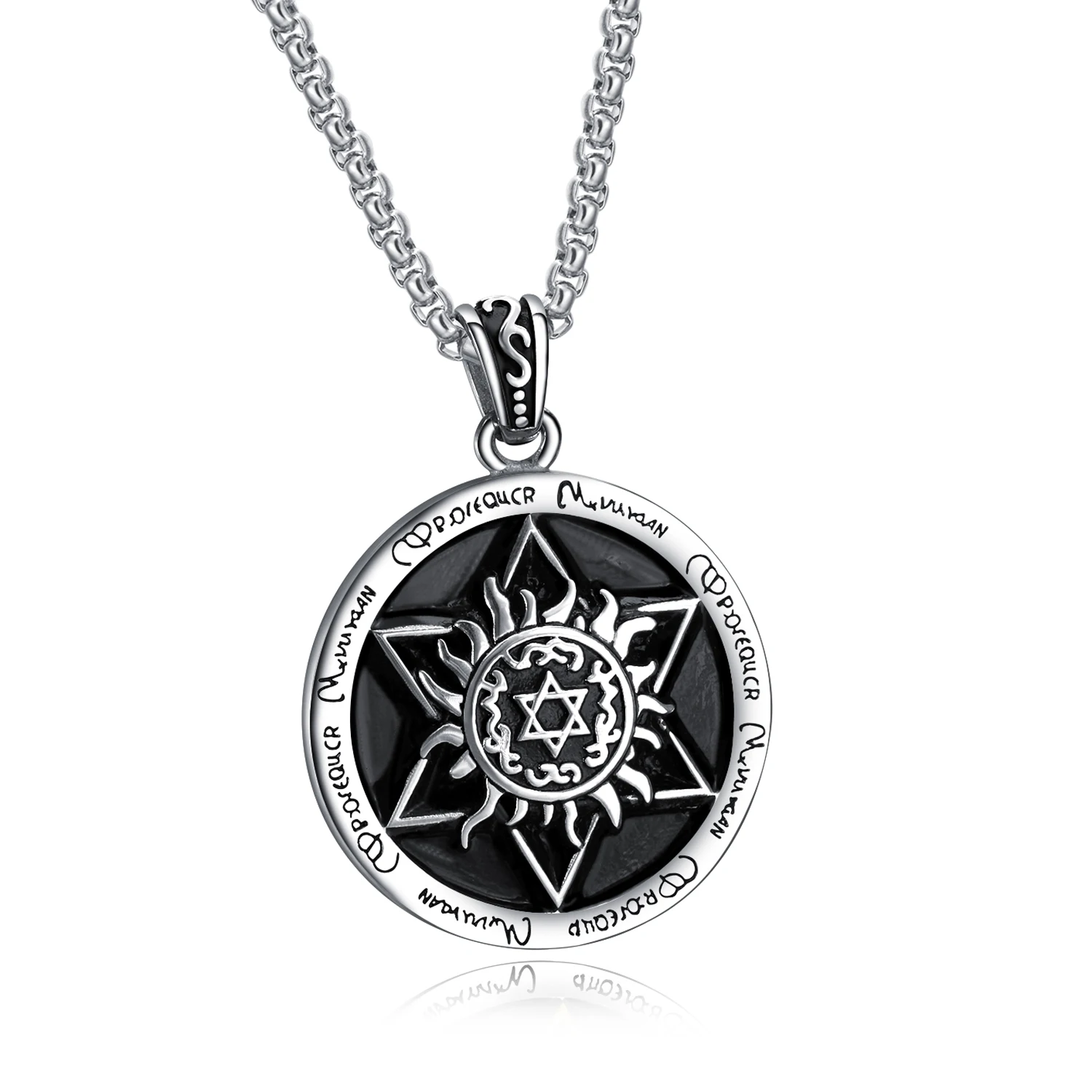 Custom Engravable Ancient Egyptian Jewelry Stainless Steel Men Women Fashion Jewelry with Chain Eye of Horus Necklace