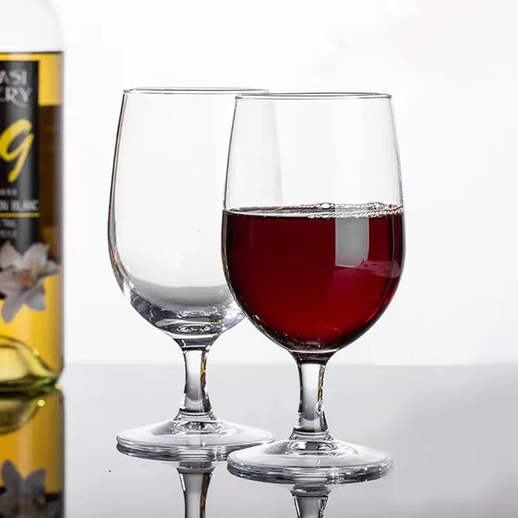 2024 Wholesale Hot Sale 400ml Hotel Restaurant Soda Calcium Glass Wine Glass Flute Shaped Red Wine High Foot Juice Glass