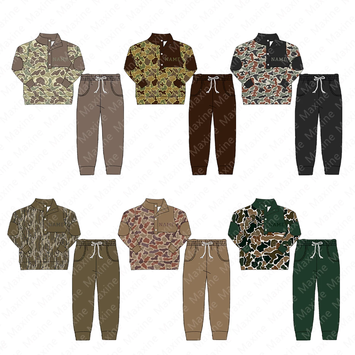 Latest Style Hunting Boy Jogger Set Custom Camo Boy Clothing Sets Long Sleeve Kids Clothing Boy