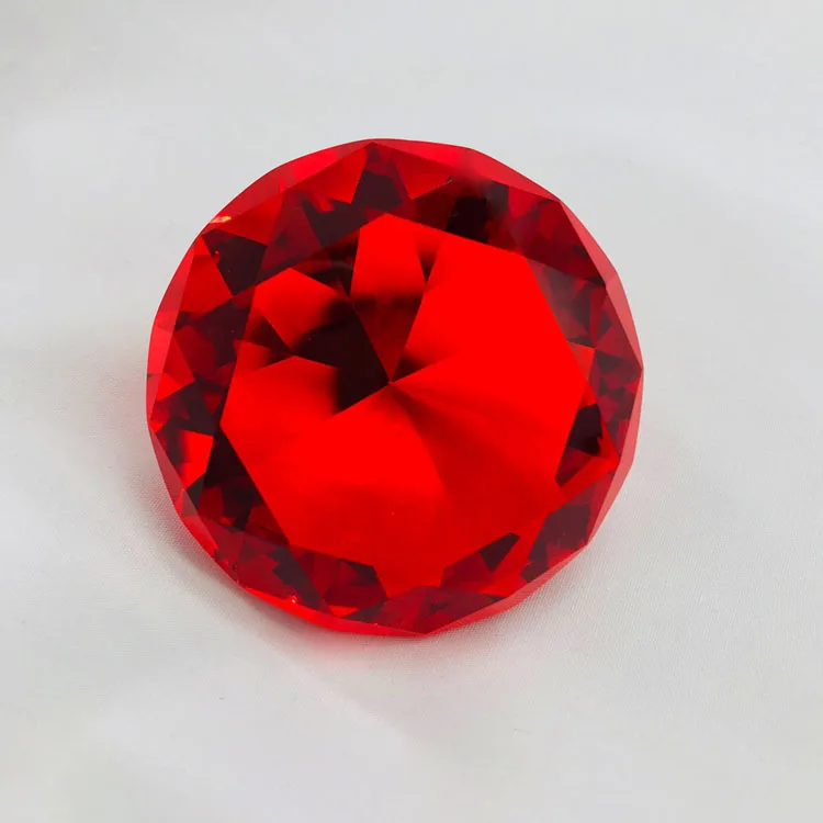 Red Gem Glass diamond shape Crystal Wedding Favor MH-9419