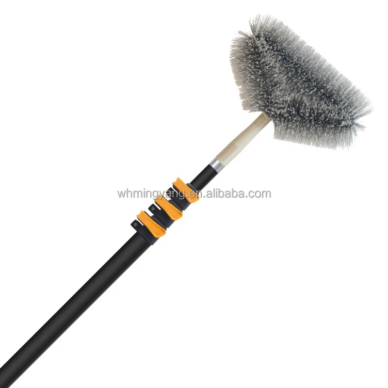 Factory direct carbon fiber telescopic pole roof dust broom spider web cleaning broom long handle cleaning tool
