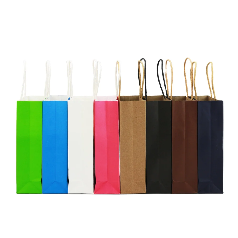 Wholesale Custom luxury craft gift brown white packaging bolsa de papel printed shopping bag kraft paper bags with your own logo
