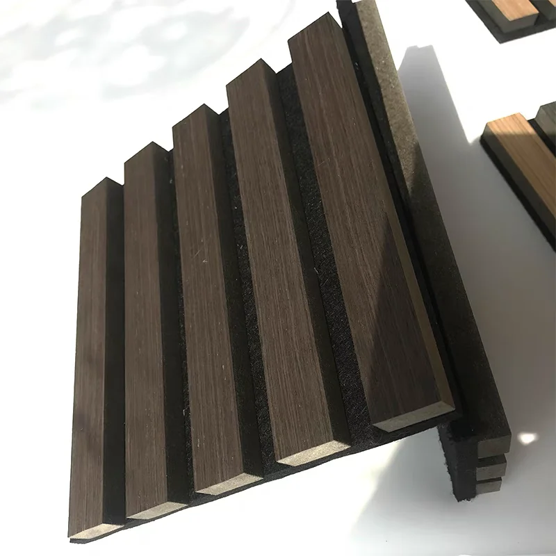 Wall Wooden Acoustic Panels Acoustic Wood Strip Polyester Sound-absorbing Board Oak Veneer MDF Slat Wooden Acoustic Panel