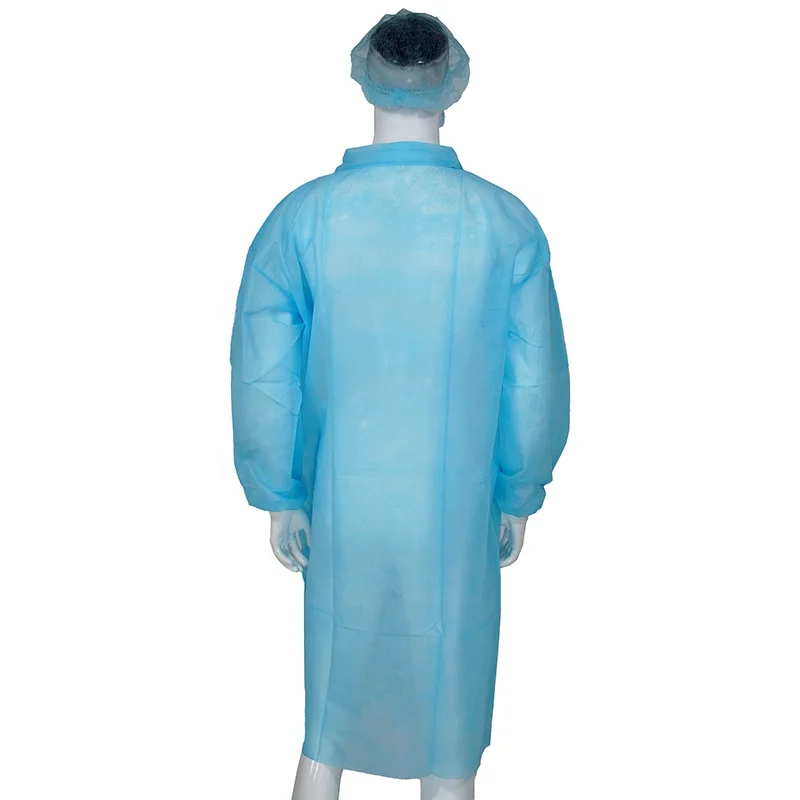 New Comfortable Hospital Uniform Work Medical Clothes Customized Disposable Blue Lab Coat