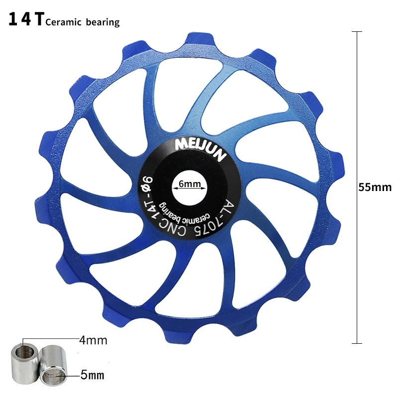 MEIJUN Mountain Road Folding Bicycle Guide Wheel 14/15/16T Ceramic Bearing Variable Speed Rear