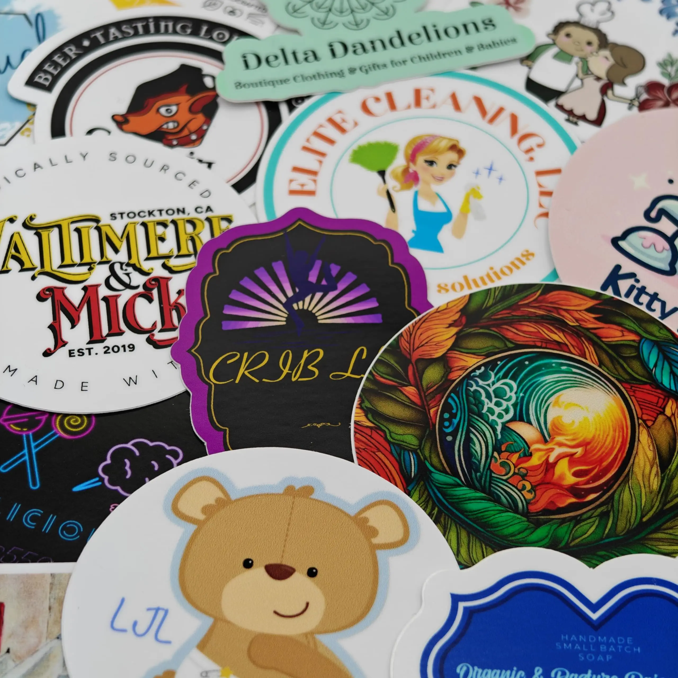 Factory cheaper Premium Custom Your Own logo Sticker (NOT MOQ )  waterproof Adhesive Label  for Business or party