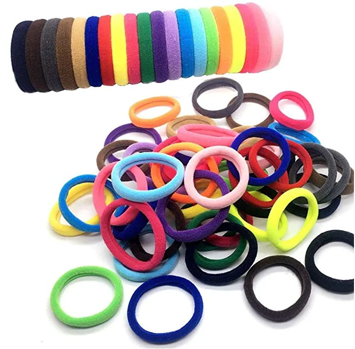 Hot Sale 5.5cm Seamless Elastic hair tie Colorful Elastic Fabric Hair Band For Women