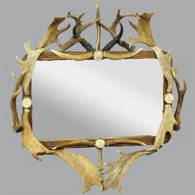 Индийская круглая зеркальная рамка ручной работы из быстрого рога для дома гостиницы ресторана настенное декоративное зеркало