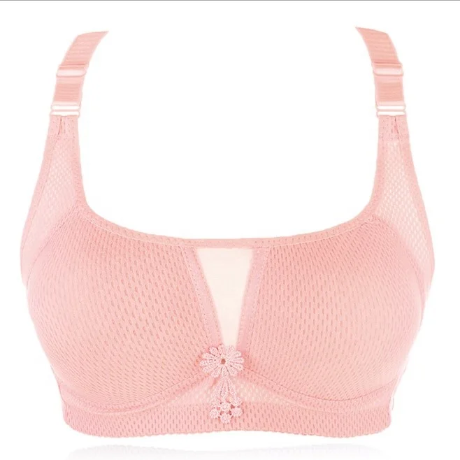 1.8 USD BR143 Yiwu market fast sell woman high quality bra plus size 36-46C cup wireless brassiere