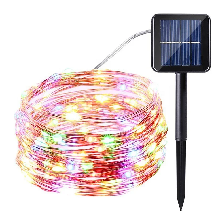 Solar String Lights Outdoor, 12M 100 LED Solar Powered Waterproof Fairy Lights 8 Modes, Copper Wire Lights for Christmas Patio P
