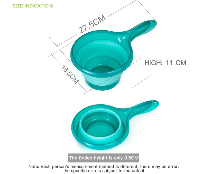 Kitchen Water Scoop Dipper Plastic Bath Spoon Ladle Collapsible Bathroom Hair Washing Water Scoop Cup Shampoo Rinse Cup