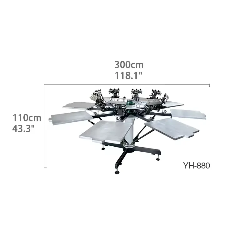 Manual Flat 4/6/8 Colour Screen Printing Machine For T-shirt,4/6/8 Station Screen Printer