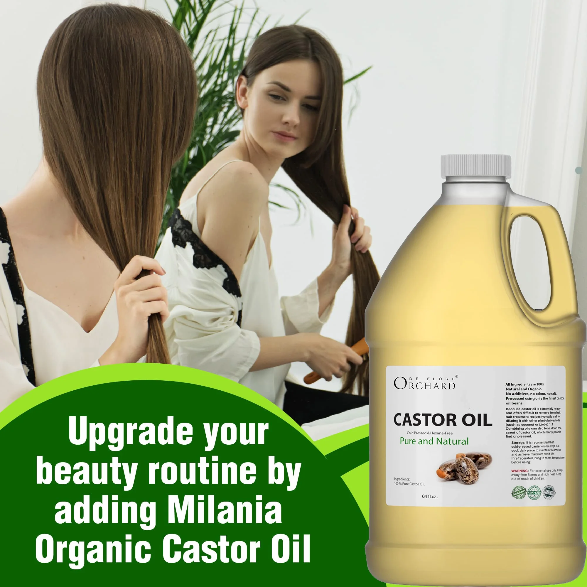 Private Label Pure Organic Castor Oil Cold Pressed Hexane Free Castor Oil For Eyelash And Eyebrow Hair Growth Enhancer