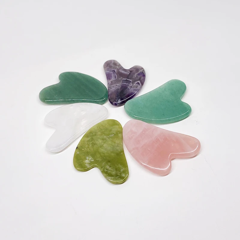 Wholesale Natural Crystal Healing Stones Guasha Jade Gua Sha Large Facial Massage