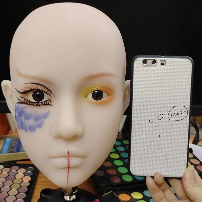 New Design Silicone Face body paint Realistic Female Makeup Practice Training Mannequin Head