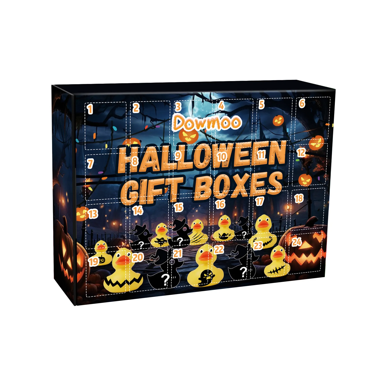 24pcs Rubber duck blind box Christmas cartoon Vinyl Halloween duck new gift box set Christmas Advent calendar box toy set