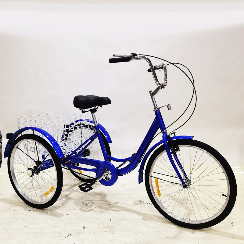 New model fashion 24 inch city adult urban tricycle red cargo pedal tricycle 3 wheels