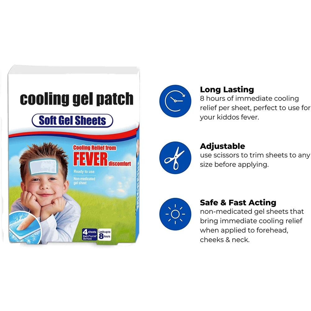 Wholesale Health Medical Kids Adults Migraine Antipyretic Fever Cooling Gel Patch
