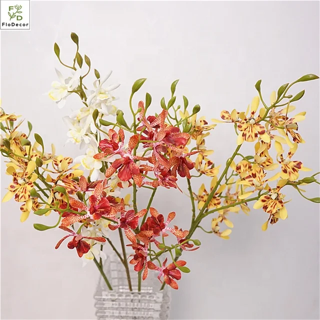 Оптовая продажа высокое качество искусственные орхидеи Cymbidium настоящий сенсорный цветок Миланской для свадьбы дома отеля украшения стола
