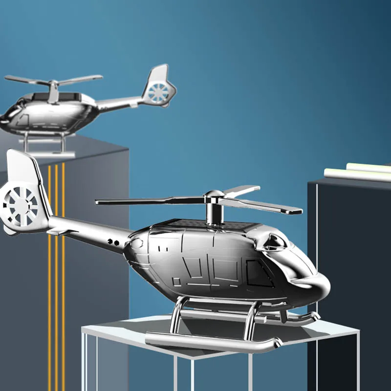 New creative car perfume metal solar rotating helicopter aromatherapy ornaments car accessories