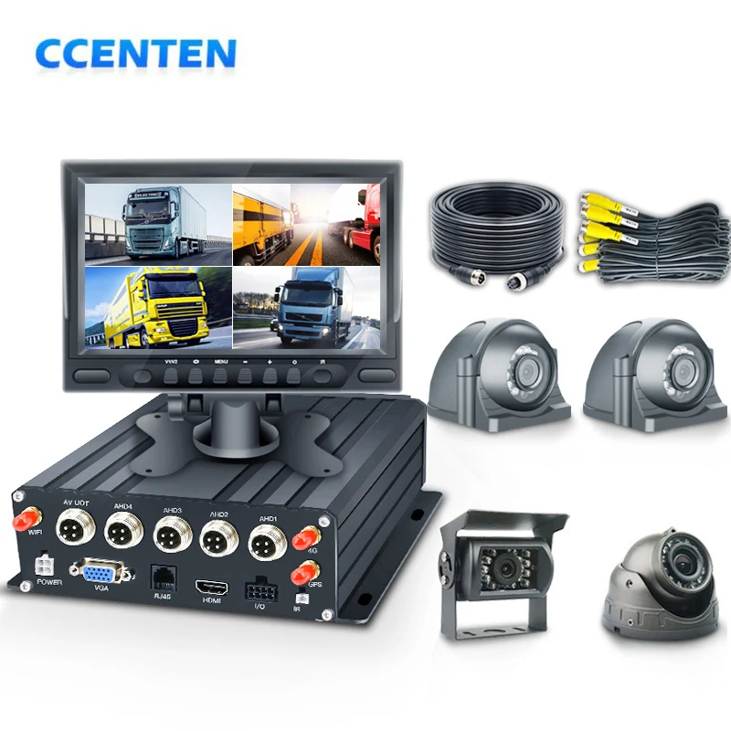 CCT 7-дюймовый автомобильный монитор 4-канальный 1080P Автомобильный видеорегистратор HDD 4G GPS грузовик Mdvr Bus MDVR решение