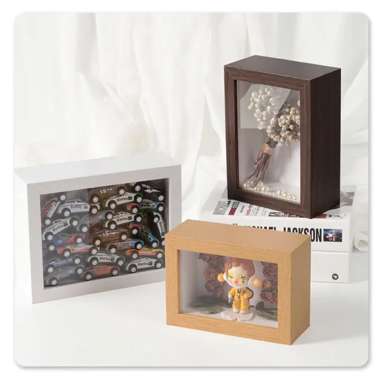 Handmade wedding gift 2 inch deep shadow box frame square 8x8 10x10 flower shadow box frame with glass