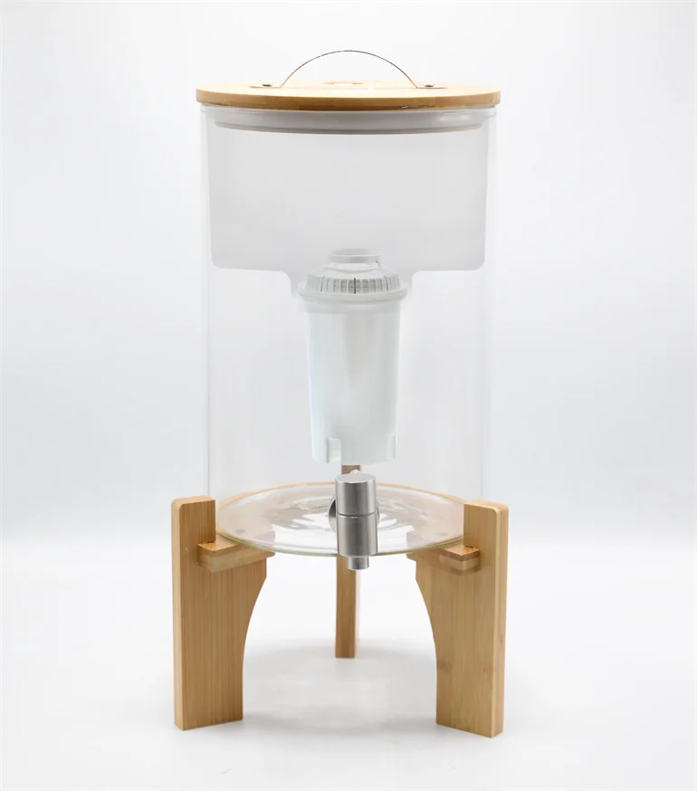 Alkaline Water Filter Dispenser Countertop Water Filtration System Removes Chlorine Metals & Sediments Ionizer Household Glass