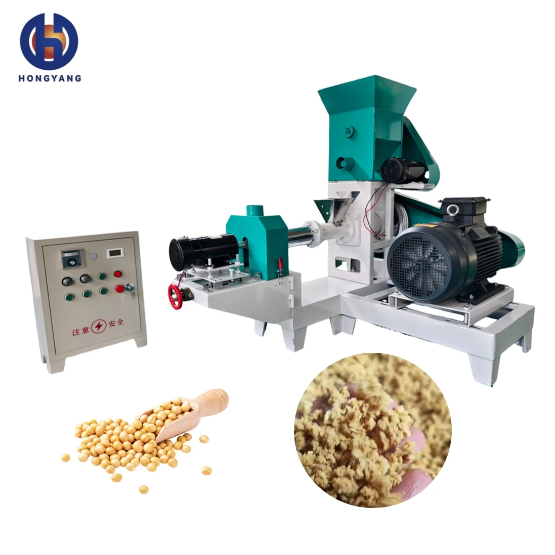Soybean Maize Extruding Inflate Rice Bran Dry Puffing Extruder Protein Food Making Machine Soya Chunks