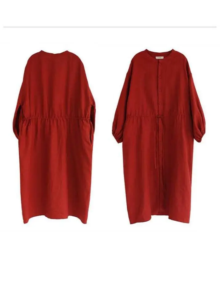 Hot Sale Korean Japan Fashion Cotton Linen Summer Women Dress Casual Puff Sleeve Vestido 2022 Cotton Dress Wholesale