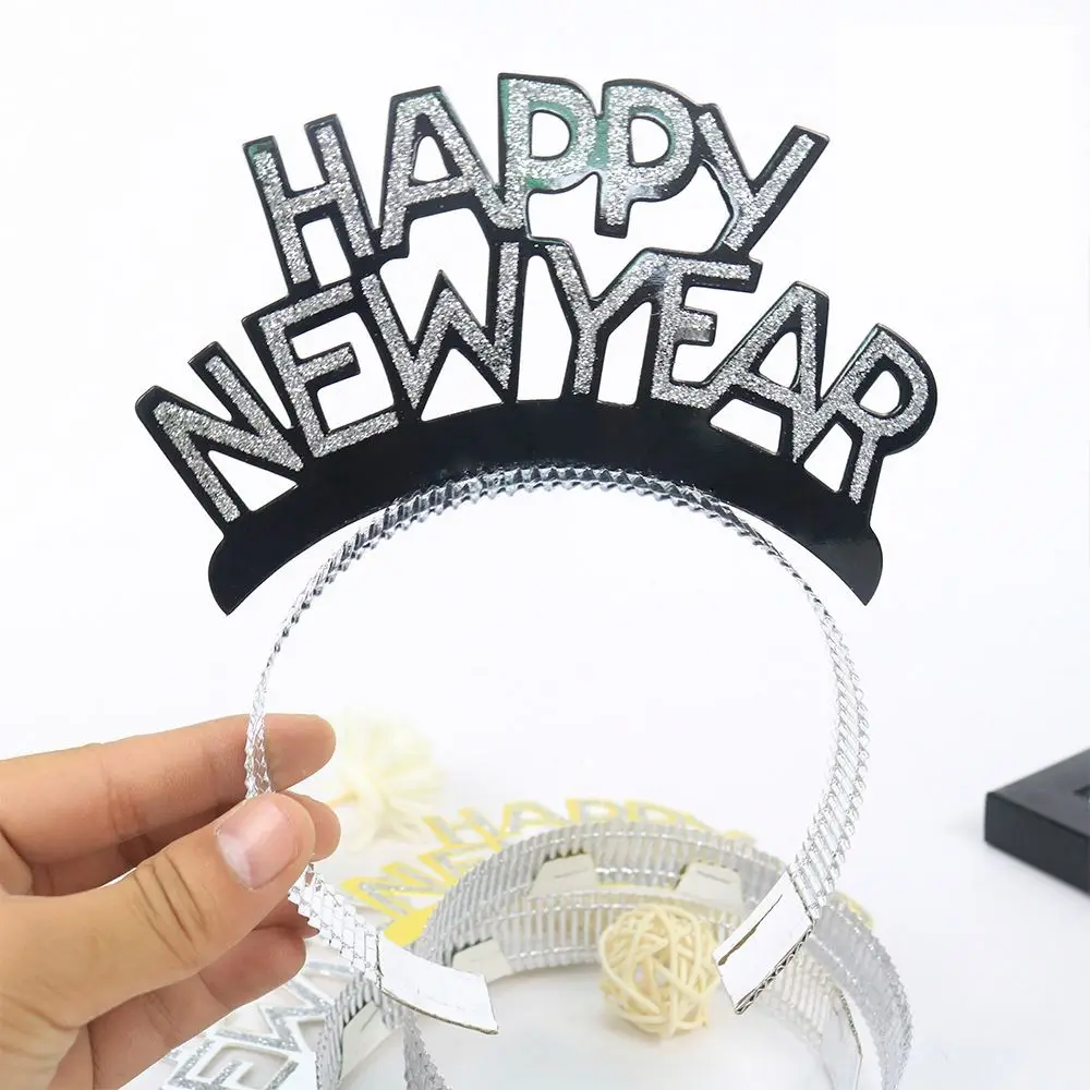 New Creative Happy New Year Headband Decoration Golden Festival Headwear Party Supplies Decorative