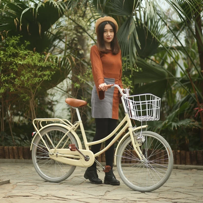 Ladies Bike with Basket Good Quality Cheap Old Style Cycle Wholesale Fashional 20 24 Inches Women Bicycle City Bike