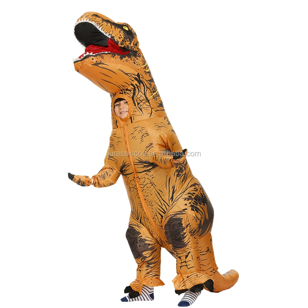  Детский Надувной T-REX костюм динозавра Рождественская футболка для костюмированной вечеринки с реалистичным ездить на динозавр Хэллоуин