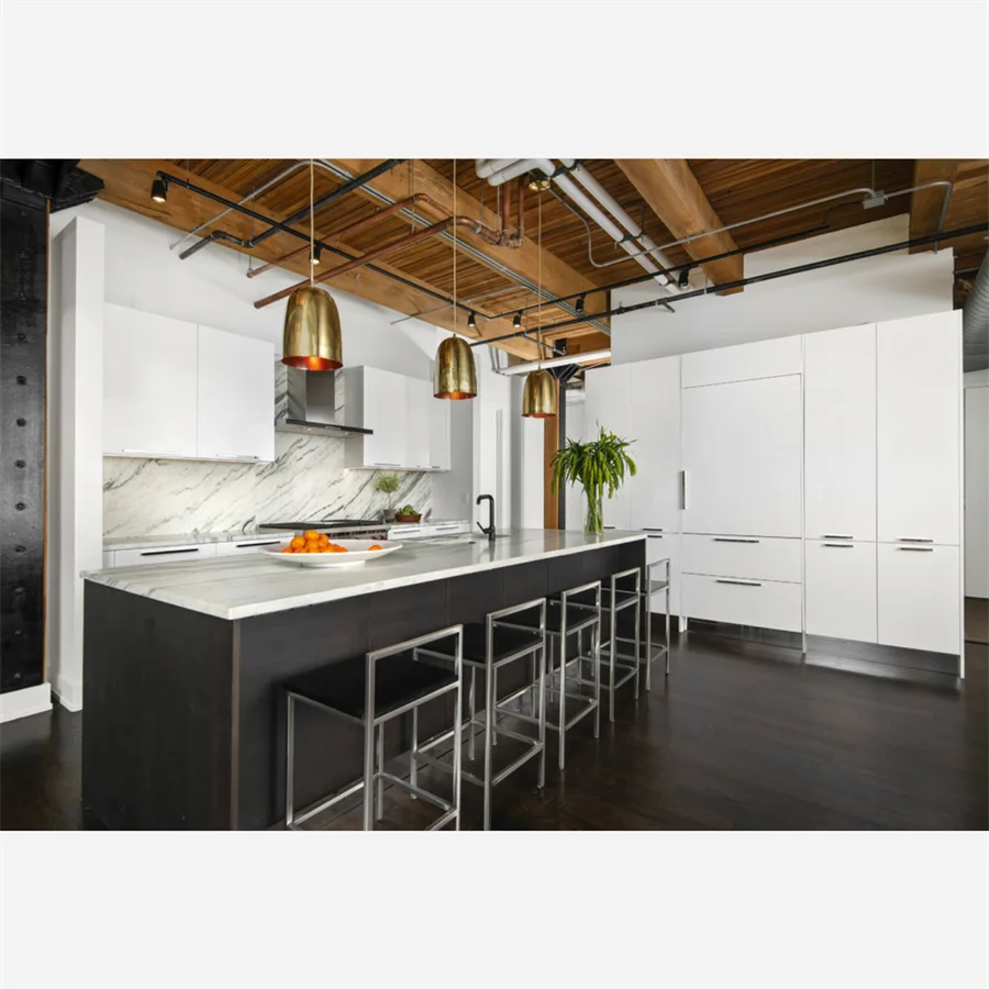 Balom Custom Make Top Quality Luxury Modern Designs American Style Stainless Steel Kitchen Cabinets Integral Kitchen