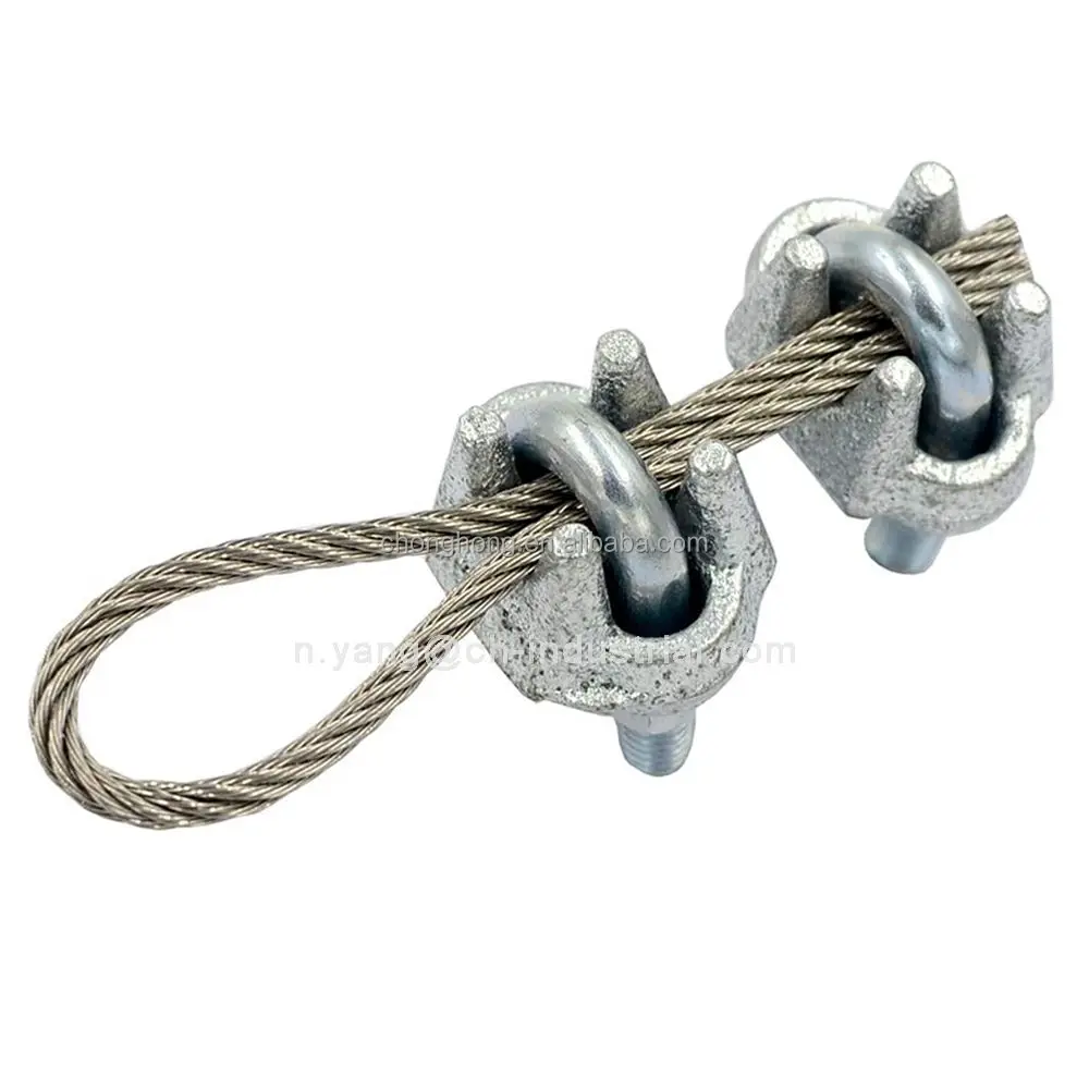 3/32 inch to 1/8 inch Zinc Plated Cable Clamp Galvanized Wire Rope Cable Clip Clamp for Uncoated Wire Rope