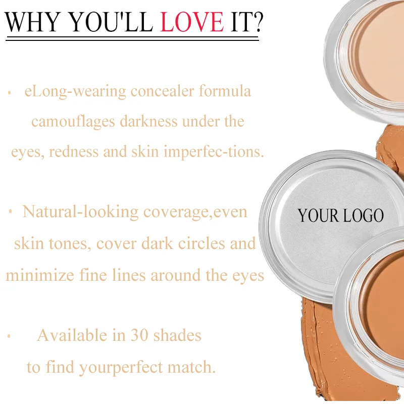 High Quality Cruelty Free Cosmetic Face Concealer Cream Palette Waterproof Long Lasting Private Label Makeup Concealer